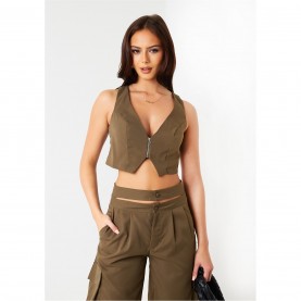 елек,дамски,топове,дамски,потници,missy,empire,front,waistcoat,khaki