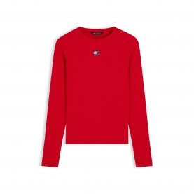 тениска,дамски,топове,tommy,jeans,tj,bdg,ls,t,shirt,ld64,lavish,red
