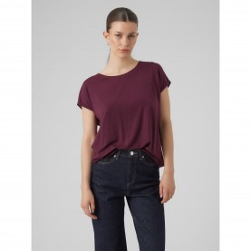 Дамска тениска Vero Moda Ava Plain Short Sleeve T-Shirt Womens - Winetasting дамска,тениска,vero,moda,ava,plain,short,sleeve,t,shirt,womens,winetasting