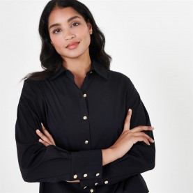 Biba Branded Shirt Ladies - Black дамски,ризи,biba,branded,shirt,ladies,black