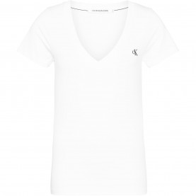 тениска,дамски,топове,calvin,klein,jeans,embroidery,stretch,v,neck,t,shirt,bright,wht,yaf