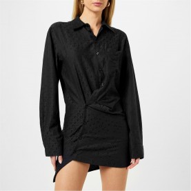 рокля,дамски,поли,и,рокли,off,white,twisted,shirt,dress,black,1010