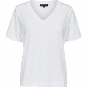 тениска,дамски,топове,selected,femme,standard,v,neck,t,shirt,white