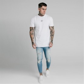 дънки,мъжки,дънки,siksilk,low,rise,skinny,ripped,jeans,light,wash