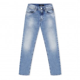 Юношески дънки REPLAY Junior Wallys Slim Fit Jeans - Lght Indigo 444 юношески,дънки,детски,3/4,панталони,replay,junior,wallys,slim,fit,jeans,lght,indigo,444