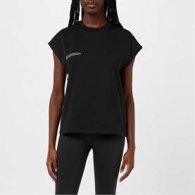 тениска,дамски,топове,pangaia,cotton,cropped,shoulder,t,shirt,with,pprmint,tm,black