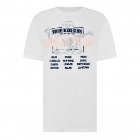 тениска,дамски,топове,true,religion,world,tour,boyfrien,t,shirt,white