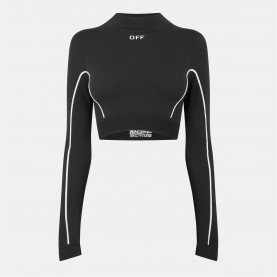 Къса блуза OFF WHITE Women's Seamless Crop Top - Black къса,блуза,дамски,топове,off,white,women's,seamless,crop,top,black