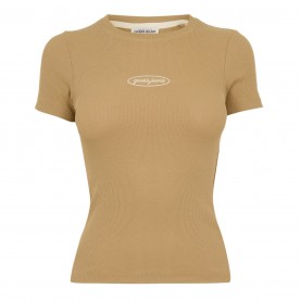 Тениска Guess Women's Slim Fit T-Shirt - Travertine Sand тениска,дамски,топове,guess,women's,slim,fit,t,shirt,travertine,sand