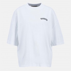 Тениска Barbour Claydon Oversized T-Shirt - White тениска,дамски,топове,barbour,claydon,oversized,t,shirt,white