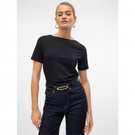 Дамска тениска Vero Moda Womens Modal Short-Sleeve Regular Fit T-Shirt - Black дамска,тениска,vero,moda,women,s,modal,short,sleeve,regular,fit,t,shirt,black