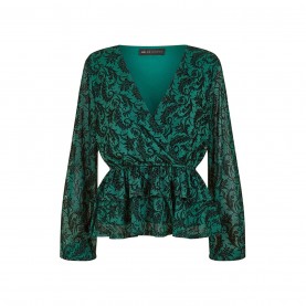 дамски,топове,mela,london,mela,london,green,velour,printed,wrap,top,green