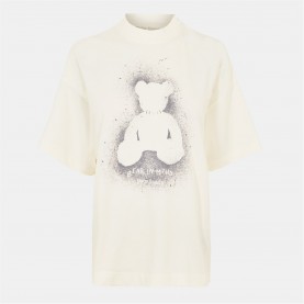 Тениска PALM ANGELS Women's Oversized T-Shirt - Wht/Grey тениска,дамски,топове,palm,angels,women's,oversized,t,shirt,wht,grey