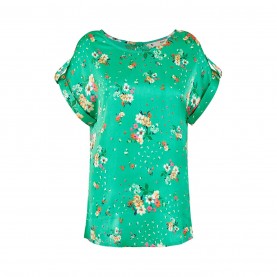 дамски,топове,yumi,yumi,green,satin,floral,relaxed,fit,top,green