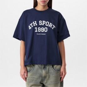Тениска 4TH AND RECKLESS Women's Sophi Regular Fit T-Shirt - Navy тениска,дамски,топове,4th,and,reckless,women's,sophi,regular,fit,t,shirt,navy
