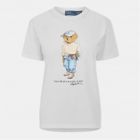 Тениска POLO RALPH LAUREN Women's Bear Motif Embroidery T-Shirt - NEVIS тениска,дамски,топове,polo,ralph,lauren,women's,bear,motif,embroidery,t,shirt,nevis