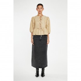 дамски,топове,glamorous,beige,brown,stripe,tie,front,top,beige