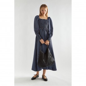 дамски,поли,и,рокли,glamorous,stripe,shirred,midi,dress,blue