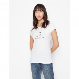 тениска,дамски,топове,armani,exchange,ax,us,logo,tee,ld99,optic,white