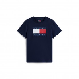 Дамска тениска Tommy Jeans Womens TJ Badge Rib Regular Fit T-Shirt - Dark Night Navy дамска,тениска,дамски,топове,tommy,jeans,women,s,tj,badge,rib,regular,fit,t,shirt,dark,night,navy