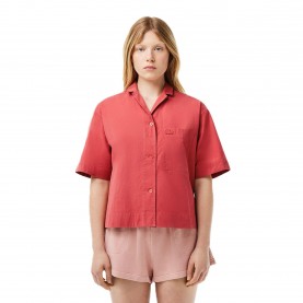 Дамска риза Lacoste Womens Short-Sleeve Plain Shirt - Sierra Red дамска,риза,дамски,ризи,lacoste,women,s,short,sleeve,plain,shirt,sierra,red