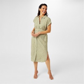 рокля,дамски,поли,и,рокли,biba,biba,printed,shirt,dress,green,chevron