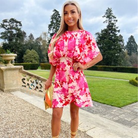 рокля,дамски,поли,и,рокли,ax,paris,pink,and,red,floral,printed,mini,dress,pink