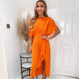 пола,дамски,поли,и,рокли,ax,paris,blood,orange,batwing,top,wrap,skirt,midi,dress,blood,orange