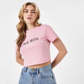 тениска,дамски,топове,jack,wills,eccleston,crop,t,shirt,pale,pink
