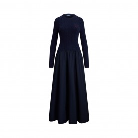 Рокля POLO RALPH LAUREN Women's Cable A-Line Dress - HUNTER NAVY рокля,дамски,поли,и,рокли,polo,ralph,lauren,women's,cable,a,line,dress,hunter,navy