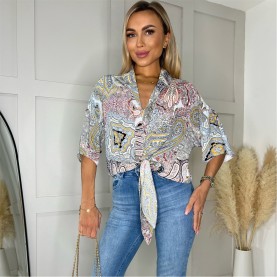 дамски,топове,ax,paris,multi,paisley,printed,tie,waist,crop,shirt,multi