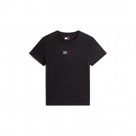 тениска,дамски,топове,tommy,jeans,tj,part,flag,tee,ld54,black