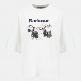 Тениска Barbour Harper Graphic T-Shirt - Cloud тениска,дамски,топове,barbour,harper,graphic,t,shirt,cloud