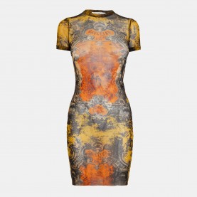 Дамска рокля Jean Paul Gaultier Womens Medallion Mini Dress - BLK/Khaki дамска,рокля,jean,paul,gaultier,women,s,medallion,mini,dress,blk,khaki