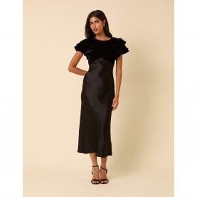 рокля,дамски,поли,и,рокли,nobodys,child,lola,velvet,mix,midi,dress,black