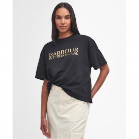 тениска,дамски,топове,barbour,international,carla,logo,t,shirt,black