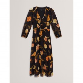 Рокля Ted Baker Ted Plain midi dress Ld54 - Black рокля,дамски,поли,и,рокли,ted,baker,ted,plain,midi,dress,ld54,black