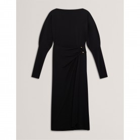 Дамска рокля Ted Baker Womens Midi Wrap Dress - Black дамска,рокля,дамски,поли,и,рокли,ted,baker,women,s,midi,wrap,dress,black