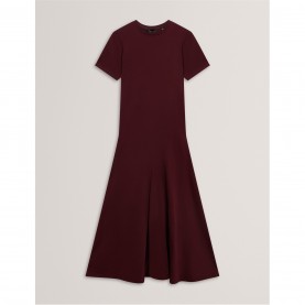 рокля,дамски,поли,и,рокли,ted,baker,ted,mixed,midi,dress,ld54,oxblood