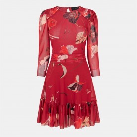 рокля,дамски,поли,и,рокли,ted,baker,ted,mesh,midi,dress,ld54,red