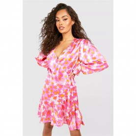 дамски,поли,и,рокли,influence,satin,mini,dres,ld99,pink