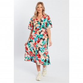 дамски,поли,и,рокли,influence,v,neck,midi,drs,ld99,red