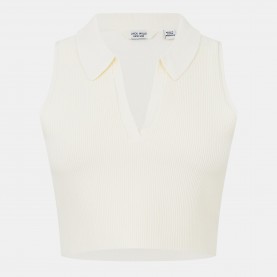 Блуза с яка Jack Wills Knitted Polo Crop Top - Vintage White блуза,с,яка,дамски,плетени,дрехи,jack,wills,knitted,polo,crop,top,vintage,white