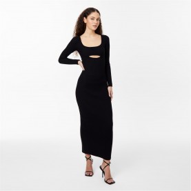 рокля,дамски,плетени,дрехи,jack,wills,cut,out,midaxi,dress,black