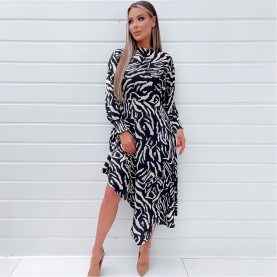 пола,дамски,поли,и,рокли,ax,paris,animal,print,high,low,skirt,midi,dress,black