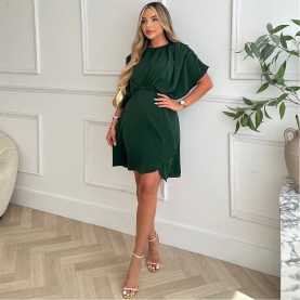рокля,дамски,поли,и,рокли,ax,paris,gathered,top,mini,dress,teal