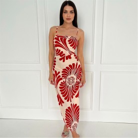 рокля,дамски,поли,и,рокли,ax,paris,orange,abstract,print,cowl,neck,ruched,side,strappy,midi,dress,burnt,orange