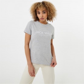 тениска,дамски,тениски,jack,wills,forstal,boyfriend,logo,t,shirt,grey,marl