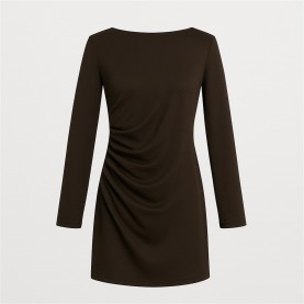 рокля,дамски,поли,и,рокли,дамски,облекла,размер,i,saw,it,first,ruched,detail,mini,dress,chocolate