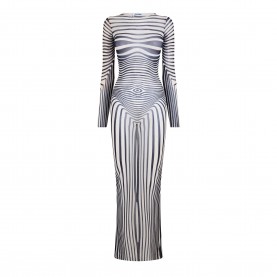 Дамска рокля Jean Paul Gaultier Womens Morph Maxi Dress - Ecru/Navy дамска,рокля,jean,paul,gaultier,women,s,morph,maxi,dress,ecru,navy